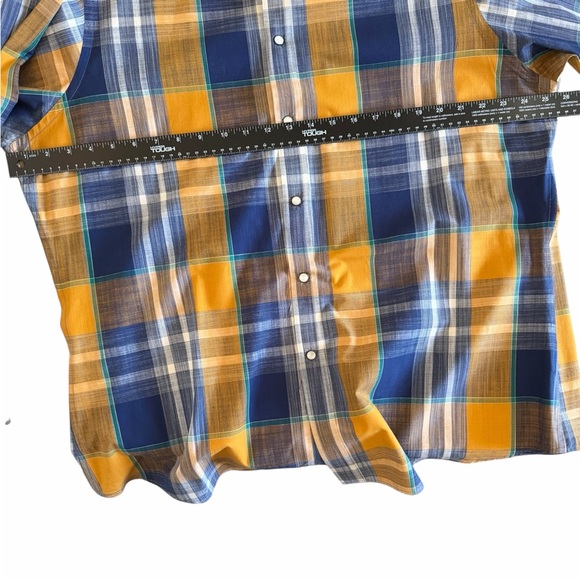 Daniel Cremieux Navy and Mustard Plaid Button-Down Shirt - Picture 6 of 7